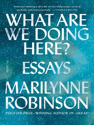 cover image of What Are We Doing Here?: Essays
